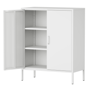 Metal Storage Cabinet with Adjustable Shelves - Versatile Steel Furniture for Office and Home