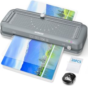 Laminator, A4 Laminator Machine, WORIKIZE Thermal Laminator with Laminating Sheets 20 Pouches for Home Office School