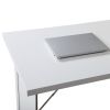 Modern Compact Wood Wall Mounted Folding Desk Cabinet Convertible Writing Desk for Home Office with Storage;  White