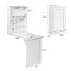 Modern Compact Wood Wall Mounted Folding Desk Cabinet Convertible Writing Desk for Home Office with Storage;  White
