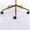 A&A Furniture Office Chair,Artificial rabbit hair Home Office Chair with Golden Metal Base,Adjustable Desk Chair Swivel Office Chair,Vanity Chair(Beig