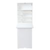 Modern Compact Wood Wall Mounted Folding Desk Cabinet Convertible Writing Desk for Home Office with Storage;  White