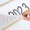 2023 Desktop Calendar Stand: Table Top Flip Desk Calendar for Home, School & Office Decoration - White