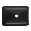 18.125" L -13.0" W -4 1/8" H Handmade Countertop Glass Rectangular Vessel Bathroom Sink  with Matte Black Single-Handle Single Hole Faucet and Pop Up