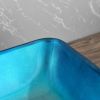 18.125" L -13.0" W -4 1/8" H Handmade Countertop Glass Rectangular Vessel Bathroom Sink  with Matte Black Single-Handle Single Hole Faucet and Pop Up