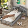 Most Popular In 2023 Bedroom Furniture Set Wooden Beds Twin Storage House Bed for kids with Bedside Table
