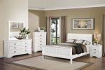 Classic Louis Philipe Style White Full Size Bed 1pc Traditional Design Bedroom Furniture Sleigh Bed