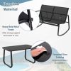 4 Piece Patio Rocking Set with Glass-Top Table