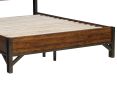Industrial Design Platform Bed 1pc Eastern King Size Horizontal Slats Rustic Brown and Gunmetal Finish Bedroom Furniture