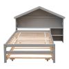 Most Popular In 2023 Bedroom Furniture Set Wooden Beds Twin Storage House Bed for kids with Bedside Table