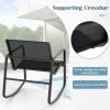 4 Piece Patio Rocking Set with Glass-Top Table