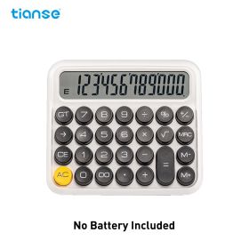 12 Digit TIANSE Desktop Calculator - Large LCD Display, Sensitive Buttons, Removable Key Caps - Perfect for Home, Office, and School! (Color: Porcelain White)