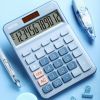 12-Digit Vintage Color Desk Calculator - Cute & Functional Financial Calculator for Home, Office & School!