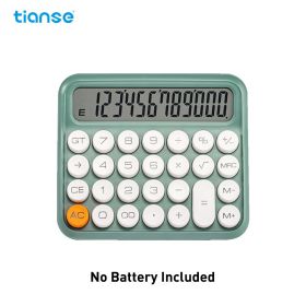 12 Digit TIANSE Desktop Calculator - Large LCD Display, Sensitive Buttons, Removable Key Caps - Perfect for Home, Office, and School! (Color: Olive Green)