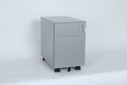 2 Drawer Mobile File Cabinet with Lock Metal Filing Cabinet for Legal/Letter/A4/F4 Size, Fully Assembled Include Wheels, Home/Office Design (Color: Gray)