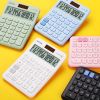 Cute Fructose Color Desk Calculator For Kids - 12 Digits Battery Dual Power Financial Calculator With Big Buttons & Large Display For Office, Home & S