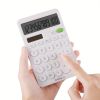 Fructose Color Desk Calculator, Cute Calculator For Kids, 12 Digits Battery Dual Power Financial Calculator With Big Buttons And Large Display For Off