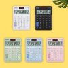 Cute Fructose Color Desk Calculator For Kids - 12 Digits Battery Dual Power Financial Calculator With Big Buttons & Large Display For Office, Home & S