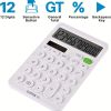 Fructose Color Desk Calculator, Cute Calculator For Kids, 12 Digits Battery Dual Power Financial Calculator With Big Buttons And Large Display For Off