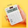 Cute Fructose Color Desk Calculator For Kids - 12 Digits Battery Dual Power Financial Calculator With Big Buttons & Large Display For Office, Home & S