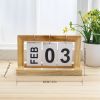 1pc, Classic Standing Flip Calendar Wooden Perpetual Calendar, Retro Wood Flip Desk Calendar For Home Office Daily Use Desk