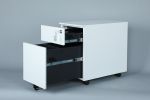 2 Drawer Mobile File Cabinet with Lock Metal Filing Cabinet for Legal/Letter/A4/F4 Size, Fully Assembled Include Wheels, Home/Office Design