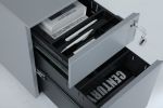 2 Drawer Mobile File Cabinet with Lock Metal Filing Cabinet for Legal/Letter/A4/F4 Size, Fully Assembled Include Wheels, Home/Office Design