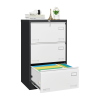 Filing Cabinet Lateral File Cabinet 3 Drawer, Blcak Locking Metal File Cabinets Three Drawer, Office Filing Cabinet with Lock Drawers for Home Office/