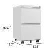 2 Drawer File Cabinet with Lock, Metal Under Desk Rolling Filing Cabinet fits Letter/Legal/A4 Size for Home Office, Mobile Filing Cabinet, Assemble Re