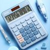12-Digit Vintage Color Desk Calculator - Cute & Functional Financial Calculator for Home, Office & School!