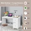 3-Drawer Home Office Study Computer Desk with Spacious Desktop