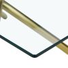 Large modern minimalist rectangular glass dining table, suitable for 6-8 people, equipped with 0.39 "tempered glass tabletop and metal legs, suitable