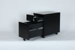 2 Drawer Mobile File Cabinet with Lock Metal Filing Cabinet for Legal/Letter/A4/F4 Size, Fully Assembled Include Wheels, Home/Office Design
