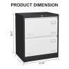 2 Drawer Metal Lateral File Cabinet with Lock,Office Vertical Files Cabinet for Home Office/Legal/Letter/A4,Locking Metal File Cabinet,Assembly Requir