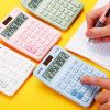 Cute Fructose Color Desk Calculator For Kids - 12 Digits Battery Dual Power Financial Calculator With Big Buttons & Large Display For Office, Home & S