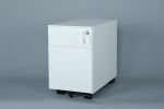 2 Drawer Mobile File Cabinet with Lock Metal Filing Cabinet for Legal/Letter/A4/F4 Size, Fully Assembled Include Wheels, Home/Office Design