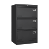 Filing Cabinet Lateral File Cabinet 3 Drawer, Blcak Locking Metal File Cabinets Three Drawer, Office Filing Cabinet with Lock Drawers for Home Office/