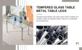 Modern minimalist glass dining table. A transparent tempered glass desktop with a thickness of 0.3 feet and metal legs. Suitable for restaurants and l
