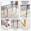 Modern minimalist glass dining table. A transparent tempered glass desktop with a thickness of 0.3 feet and metal legs. Suitable for restaurants and l
