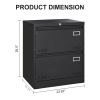 2 Drawer Metal Lateral File Cabinet with Lock,Office Vertical Files Cabinet for Home Office/Legal/Letter/A4,Locking Metal File Cabinet,Assembly Requir