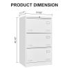 Filing Cabinet Lateral File Cabinet 3 Drawer, Blcak Locking Metal File Cabinets Three Drawer, Office Filing Cabinet with Lock Drawers for Home Office/