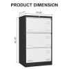 Filing Cabinet Lateral File Cabinet 3 Drawer, Blcak Locking Metal File Cabinets Three Drawer, Office Filing Cabinet with Lock Drawers for Home Office/